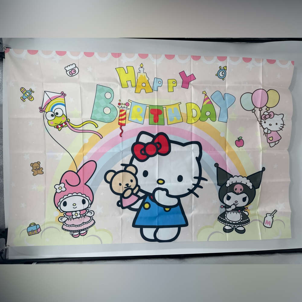 Sanrio Characters Happy Birthday Banner 5x3Ft